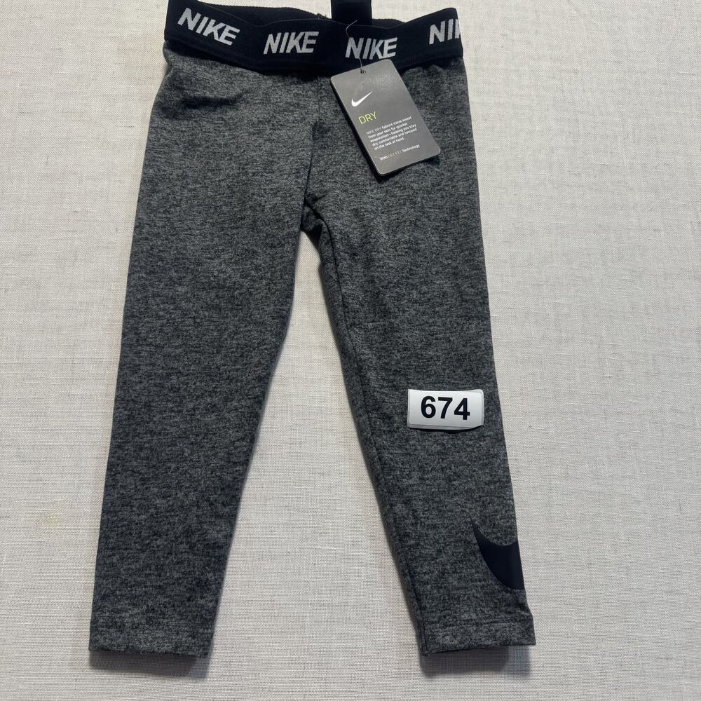 Nike  DRI-FIT Leggings‎ Girls Sz 4 Gray Brand New